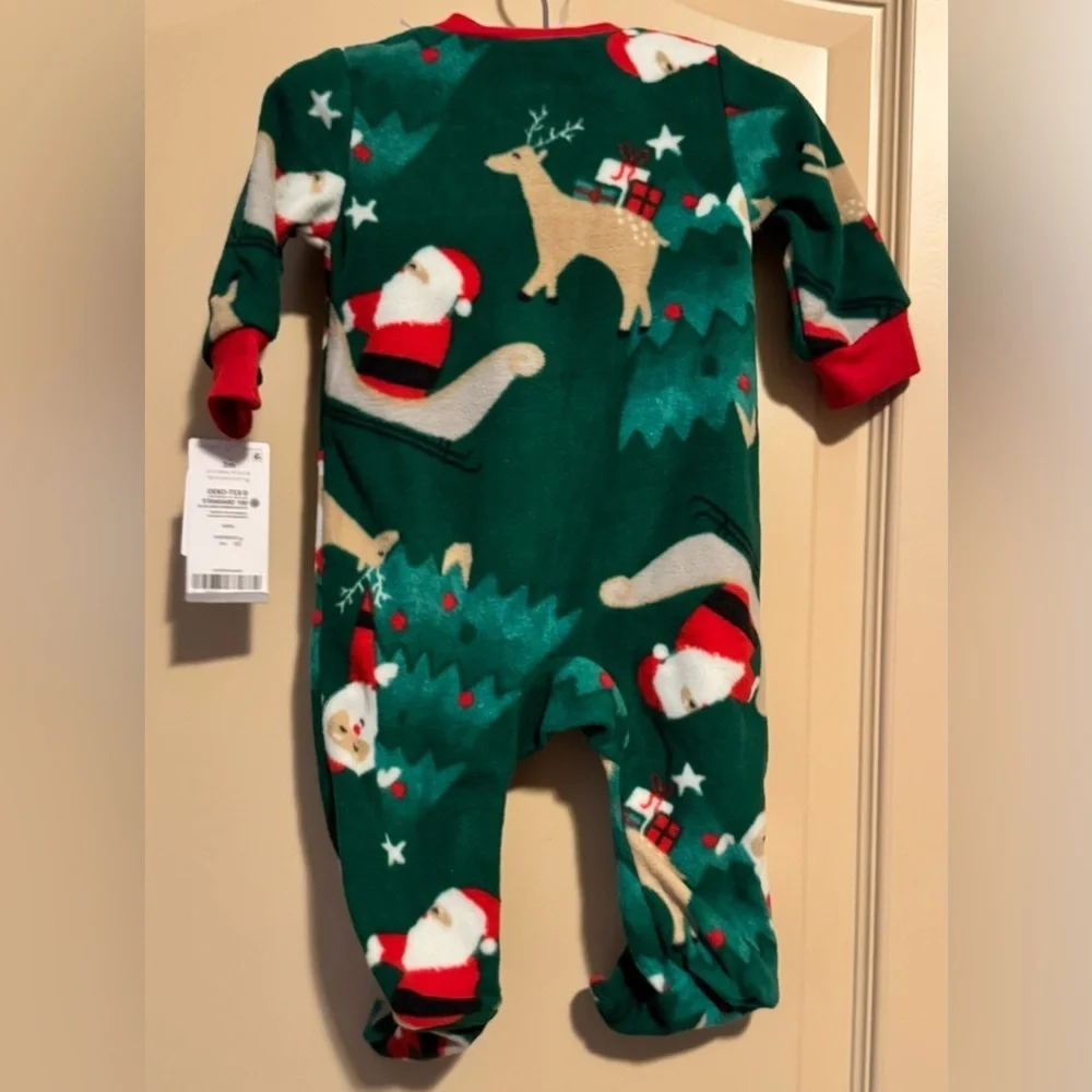Carter's Green Santa and Reindeer Footie
